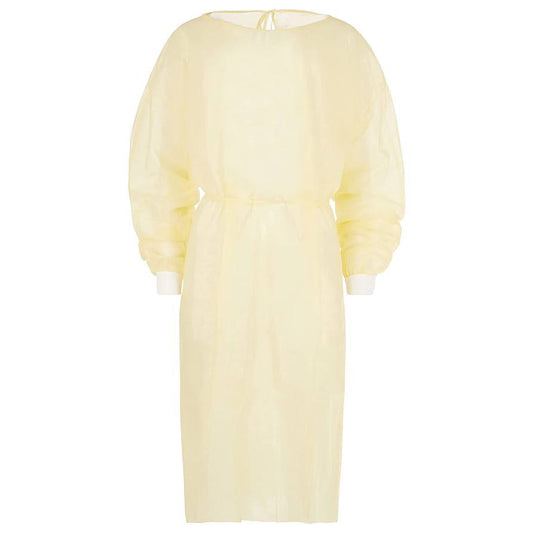 Disposable yellow gown